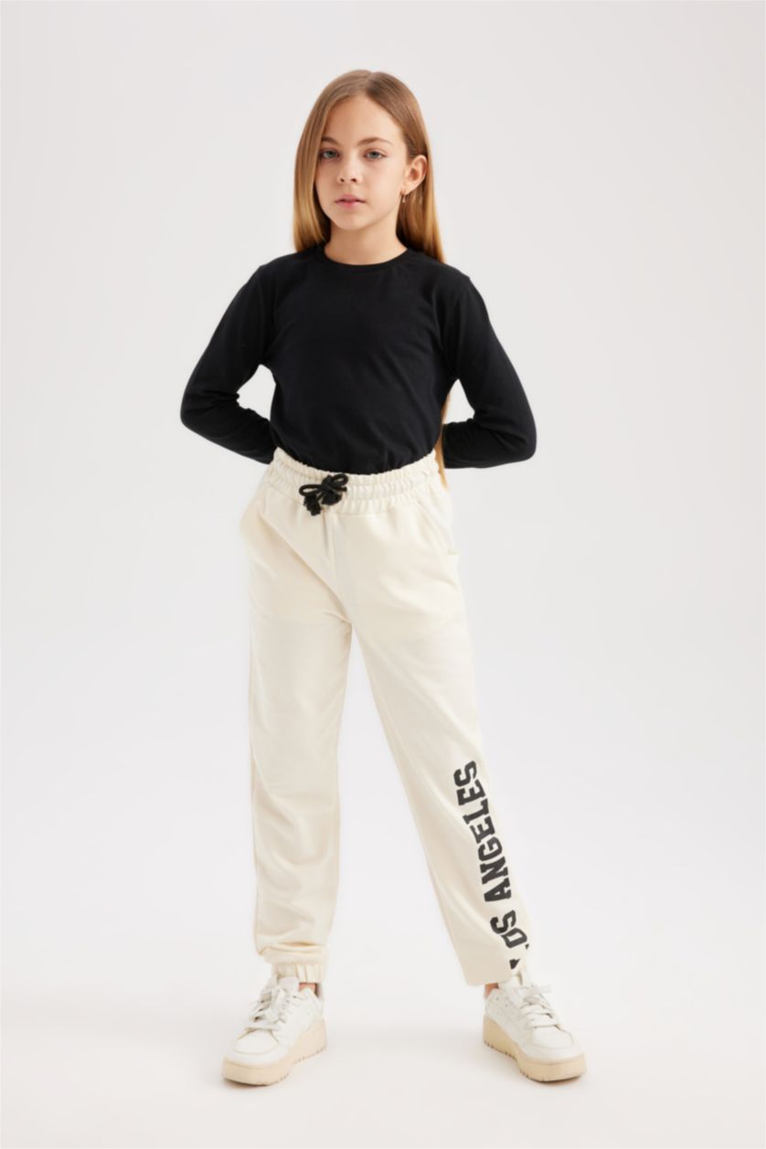 GIRLS & TEENS Ecru Girl Jogger Sweatpants