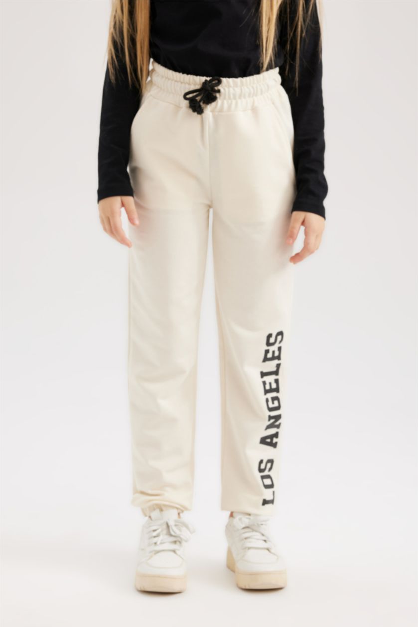 GIRLS & TEENS Ecru Girl Jogger Sweatpants
