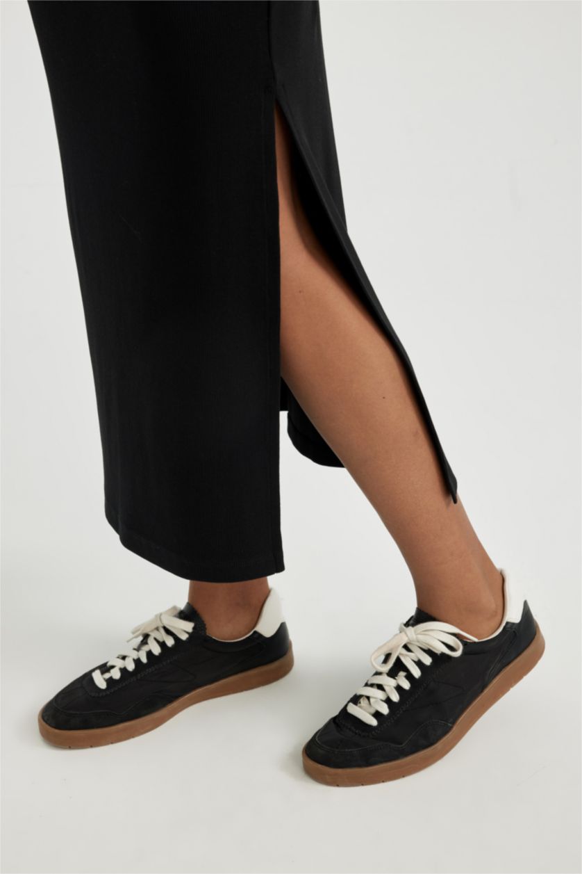 WOMAN Black Slim Fit Camisole Maxi Knitted Skirt