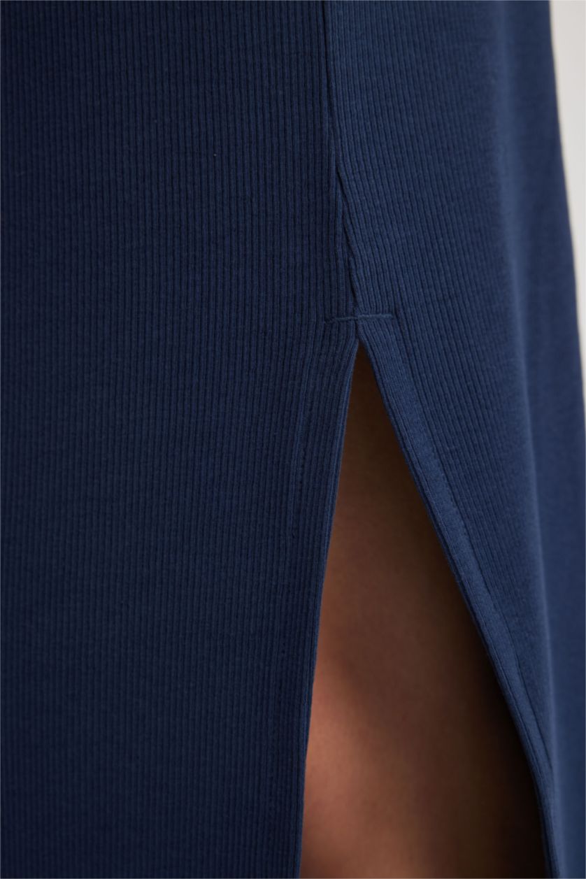 WOMAN NAVY Slim Fit Camisole Maxi Knitted Skirt