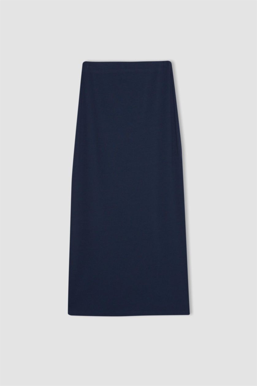 WOMAN NAVY Slim Fit Camisole Maxi Knitted Skirt