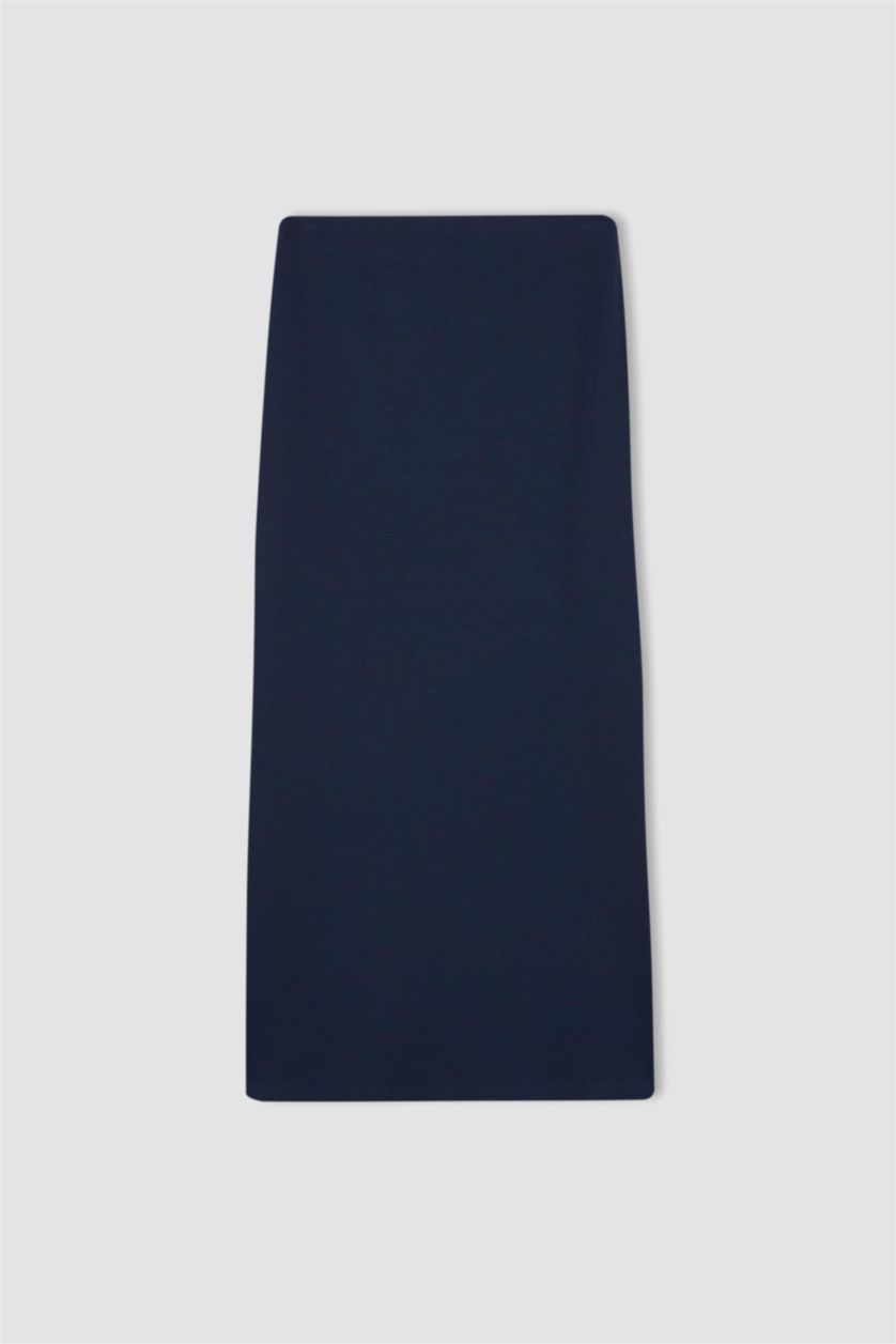 WOMAN NAVY Slim Fit Camisole Maxi Knitted Skirt