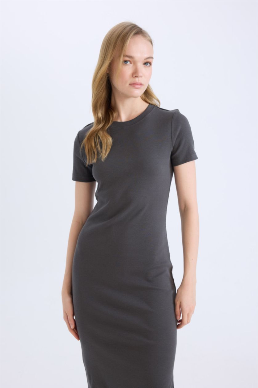 نساء أنثرا فستان طويل مضلع نص ردن بوديكون بياخة مستديرة