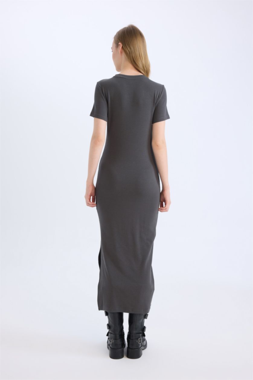 نساء أنثرا فستان طويل مضلع نص ردن بوديكون بياخة مستديرة