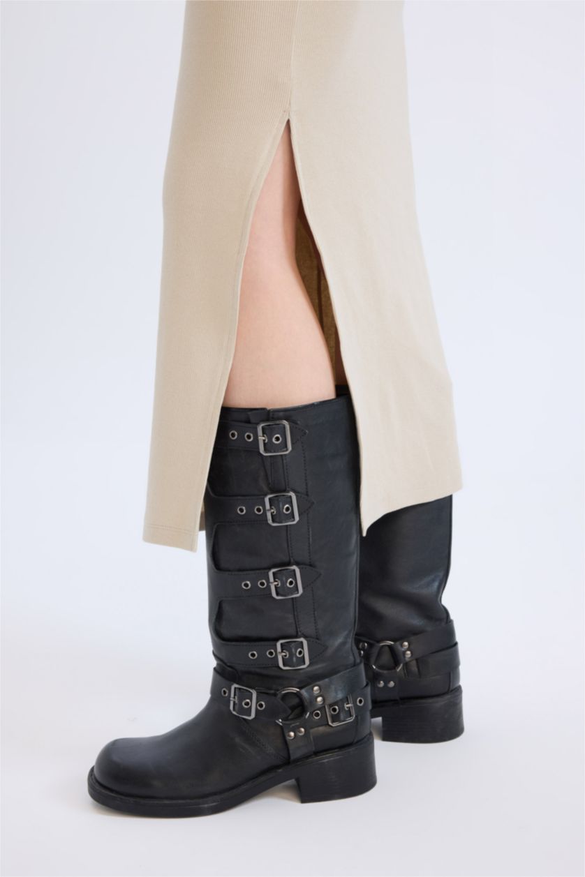 نساء بيج فستان طويل مضلع نص ردن بوديكون بياخة مستديرة