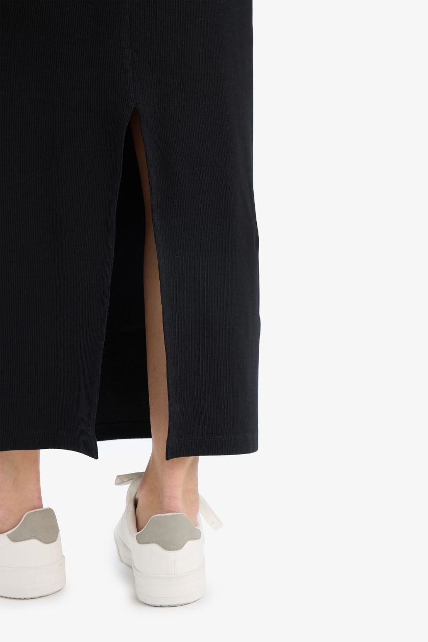 نساء أسود فستان ميدي بحمالات مضلع بوديكون بياخة هالتر