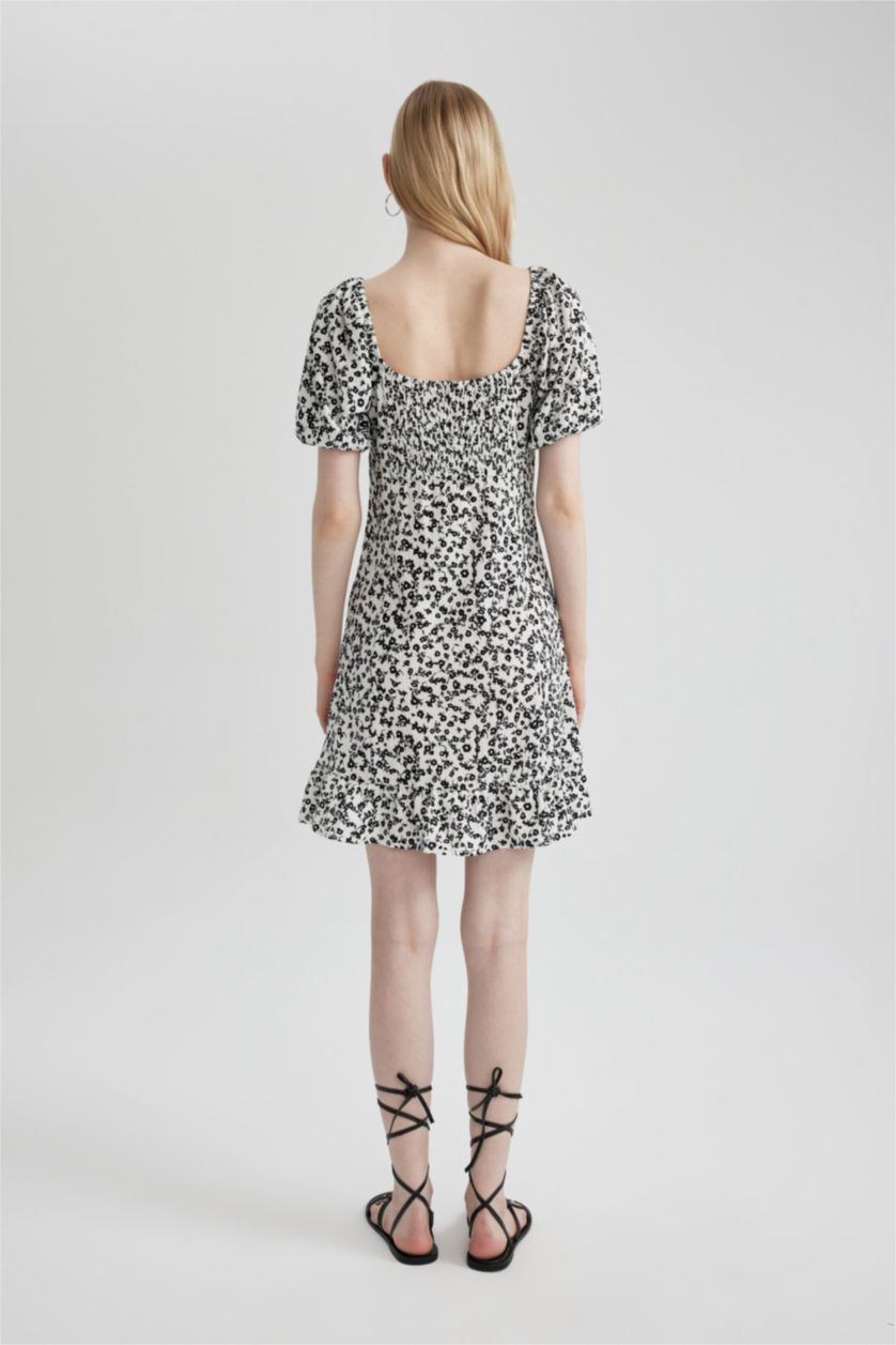 حريمي أسود فستان نص كم قصير بقصة A