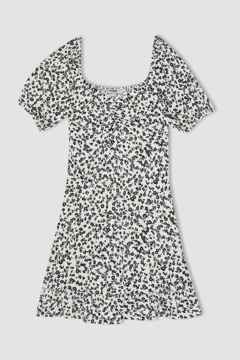 حريمي أسود فستان نص كم قصير بقصة A