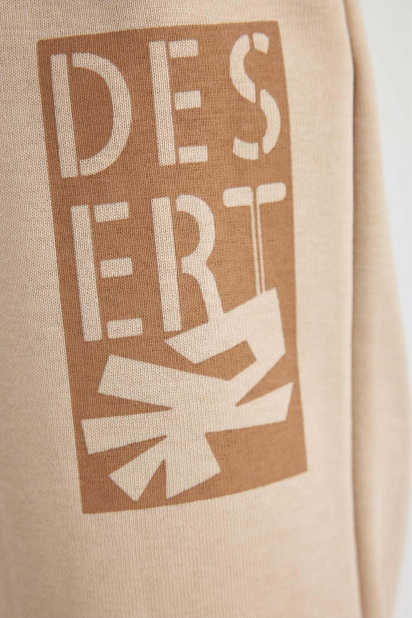 BOYS & TEENS Beige Boy Crew Neck Printed Sweatshirt