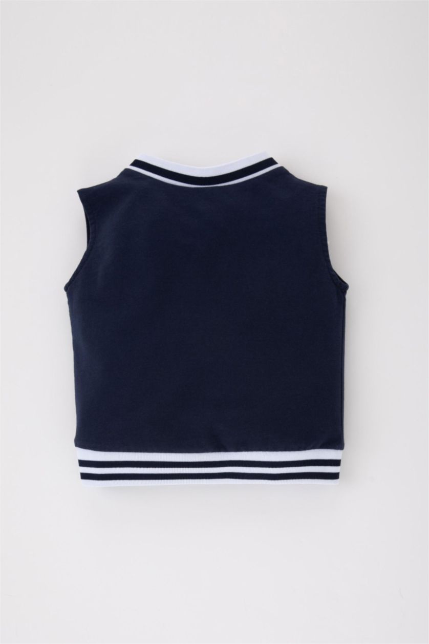 BABY BOY NAVY Baby Boy V-Neck Printed Vest