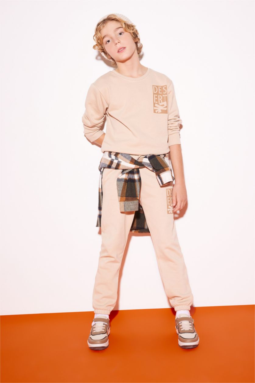 Мальчики и подростки Бежевый Брюки стандартного кроя для мальчиков