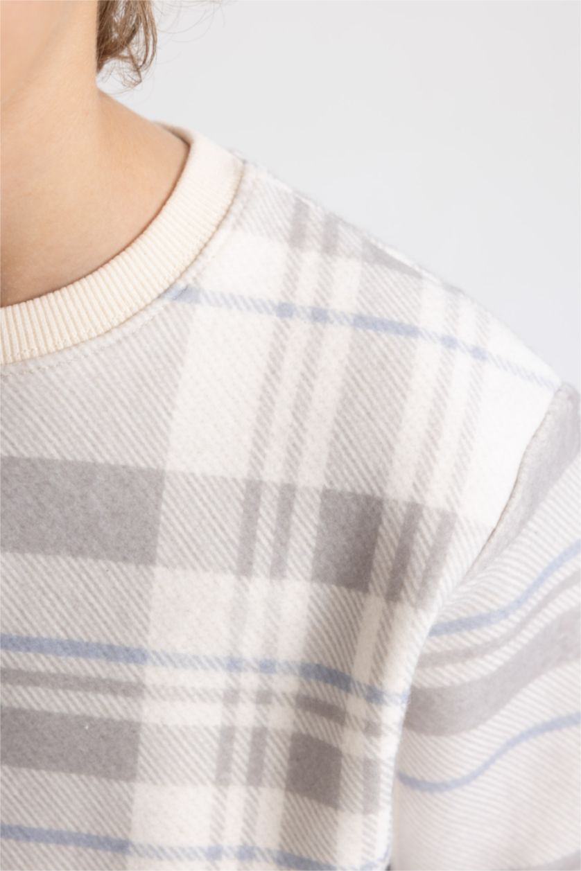 BOYS & TEENS Stone Boy Crew Neck Patterned Sweatshirt