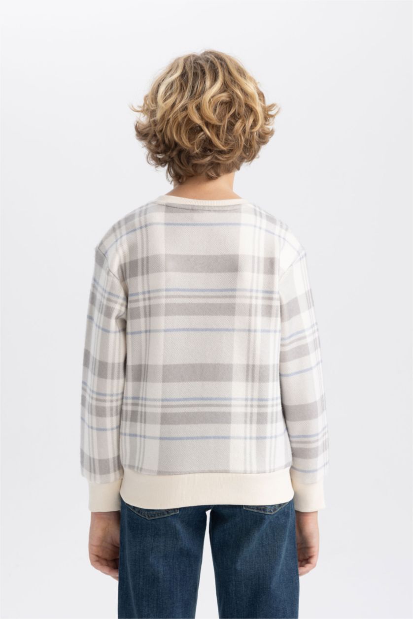 BOYS & TEENS Stone Boy Crew Neck Patterned Sweatshirt