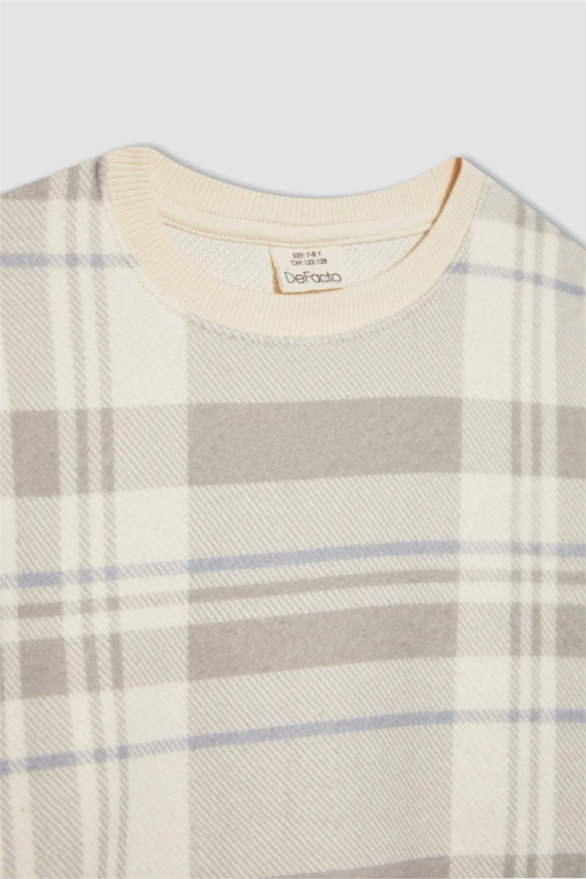 BOYS & TEENS Stone Boy Crew Neck Patterned Sweatshirt