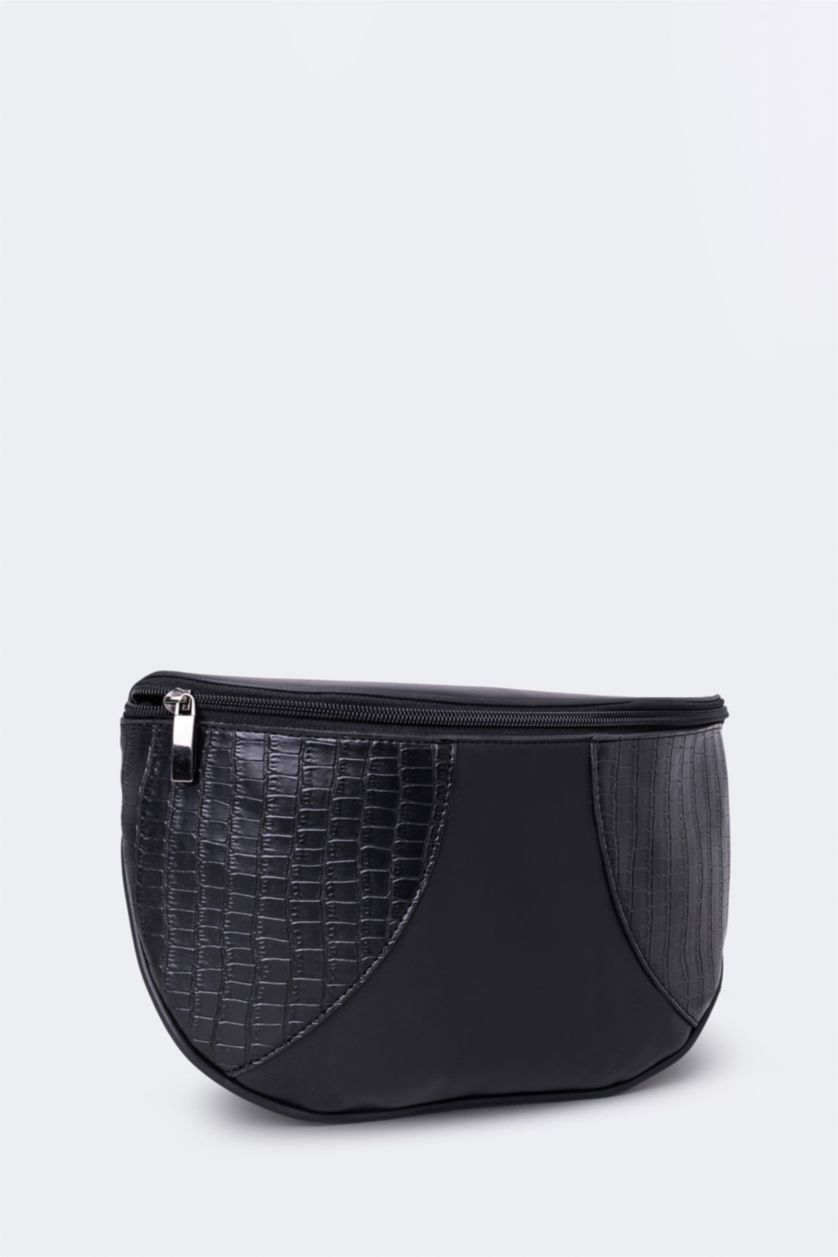 WOMAN Black Women Faux Leather Waist Bag