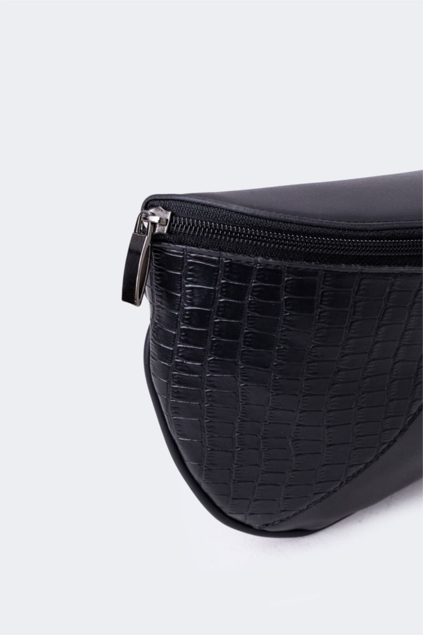WOMAN Black Women Faux Leather Waist Bag