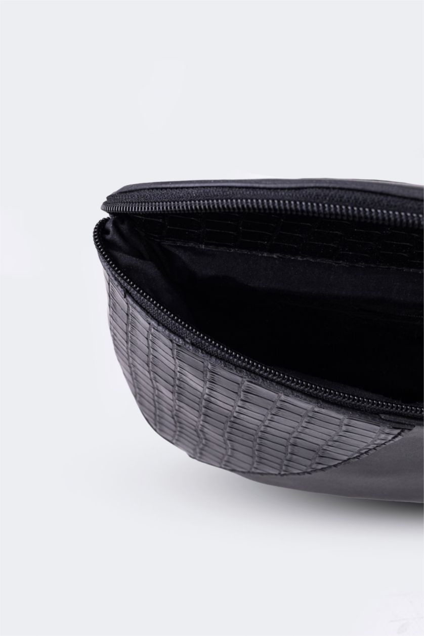 WOMAN Black Women Faux Leather Waist Bag