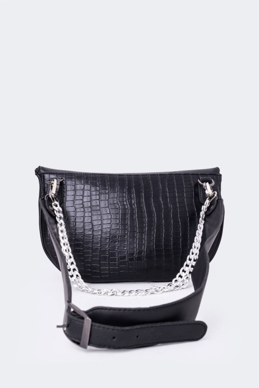 WOMAN Black Women Faux Leather Waist Bag