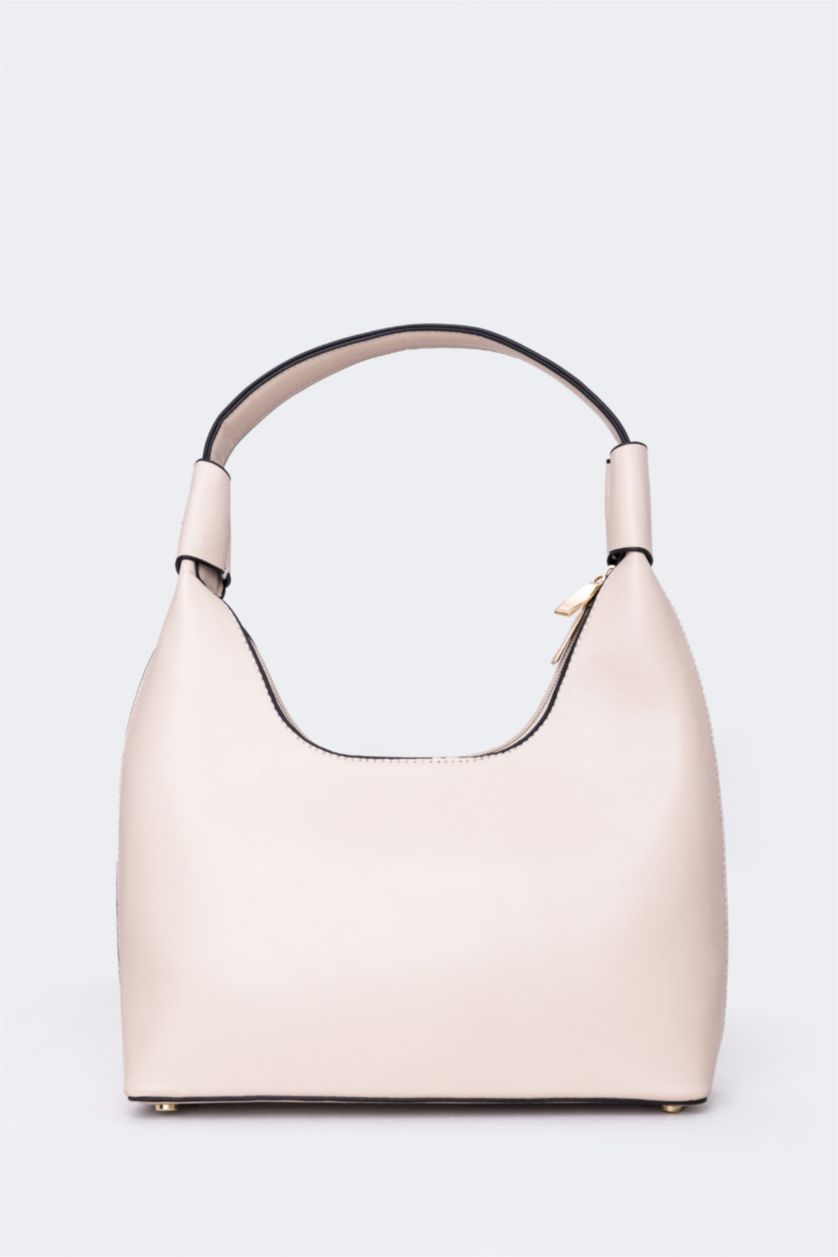 WOMAN Beige Women Faux Leather Shoulder Bag