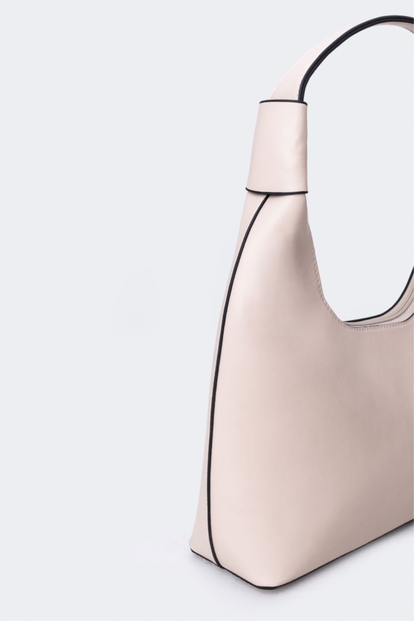 WOMAN Beige Women Faux Leather Shoulder Bag