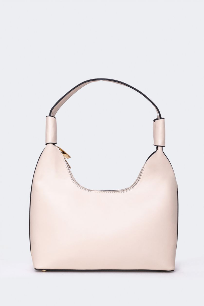 WOMAN Beige Women Faux Leather Shoulder Bag