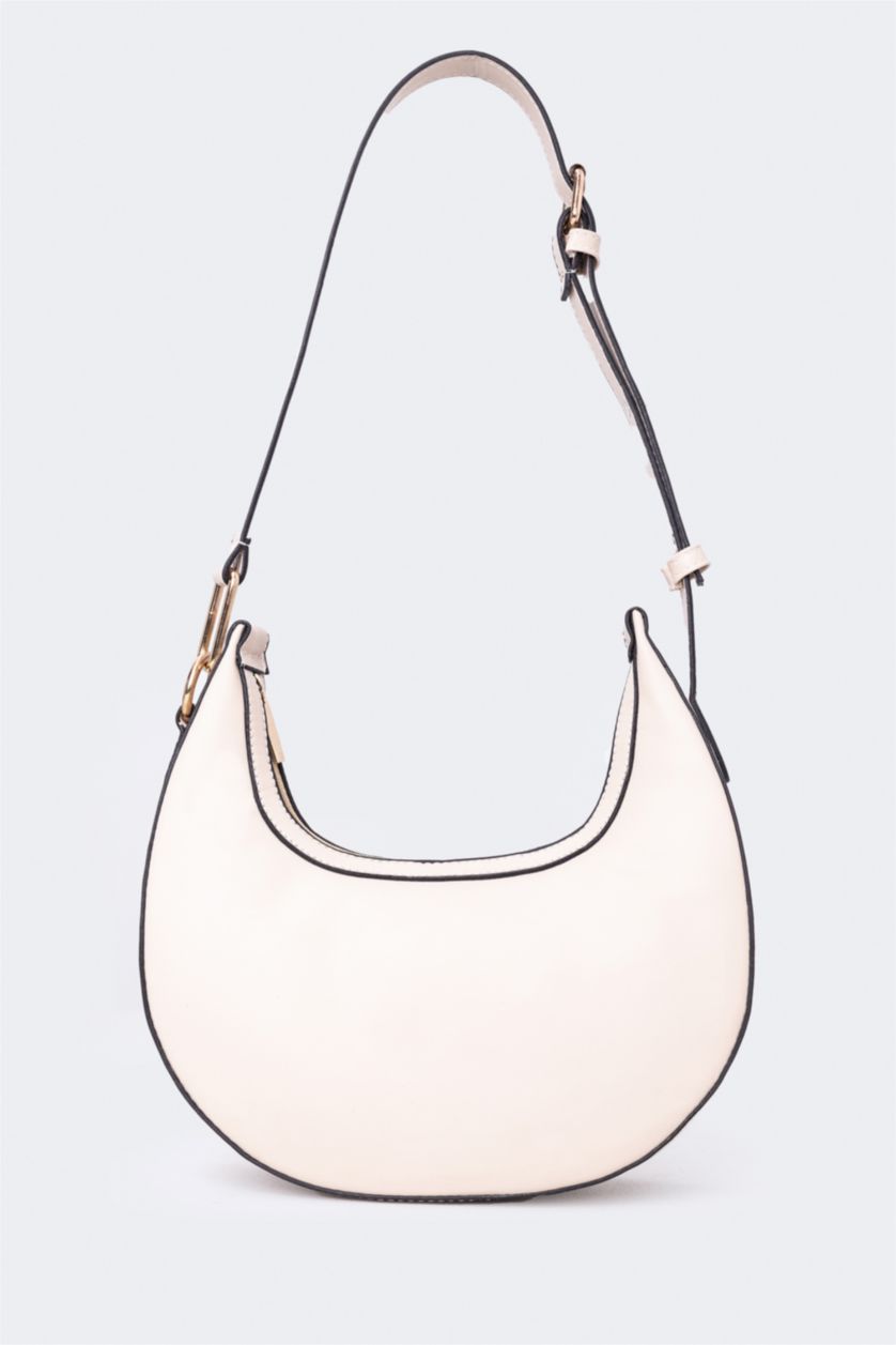 WOMAN Beige Women Faux Leather Shoulder Bag