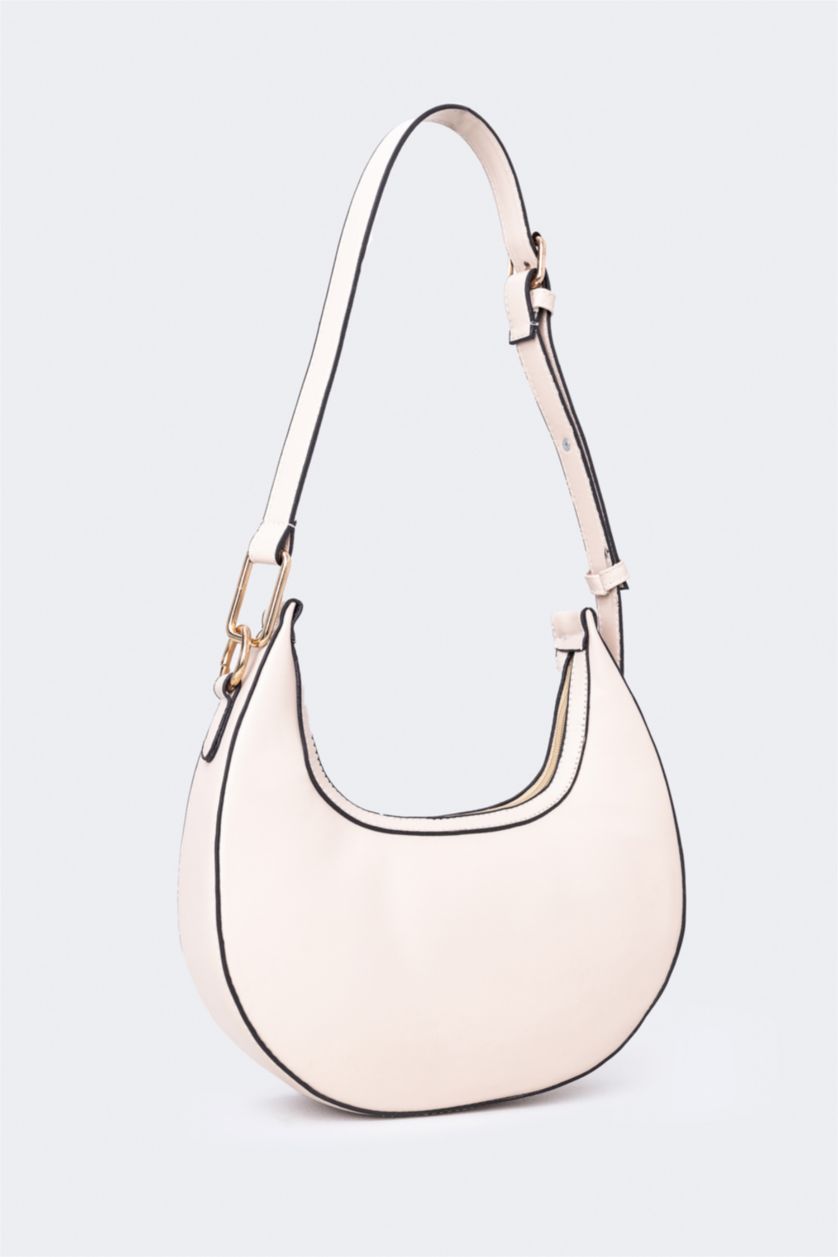WOMAN Beige Women Faux Leather Shoulder Bag
