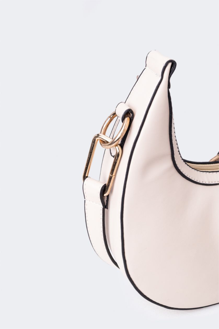 WOMAN Beige Women Faux Leather Shoulder Bag