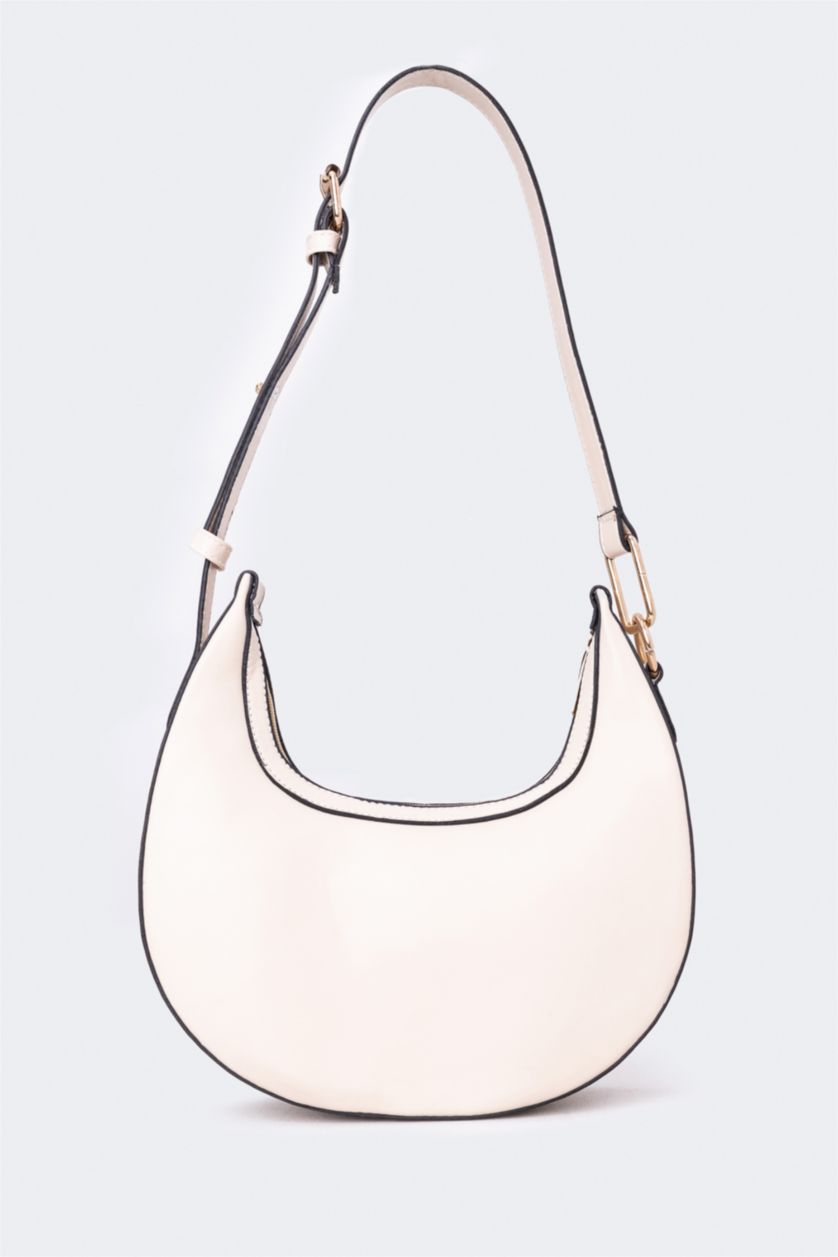 WOMAN Beige Women Faux Leather Shoulder Bag