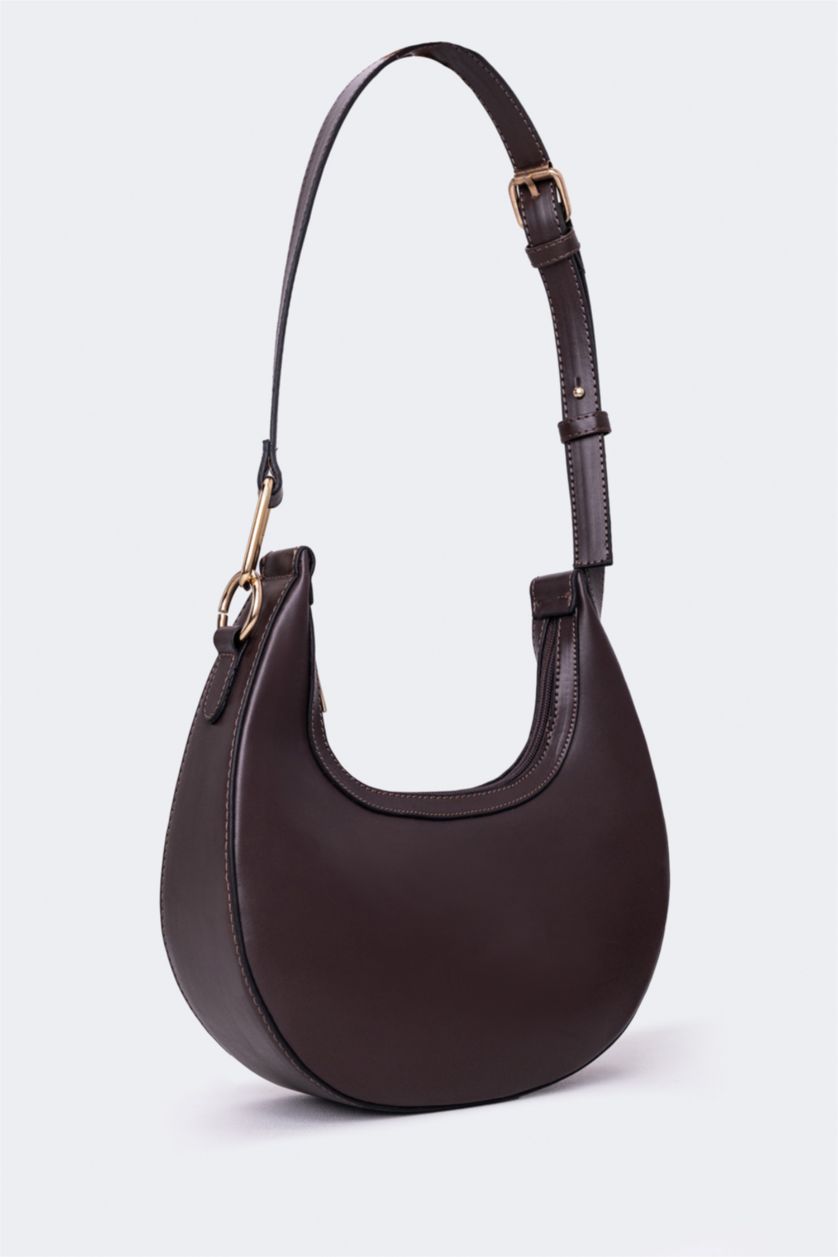 حريمي بني شنطة كتف حريمي جلد صناعي