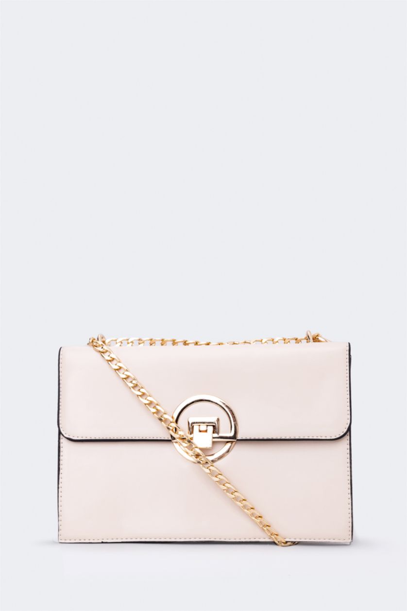 WOMAN Light Beige Women Faux Leather Shoulder Bag