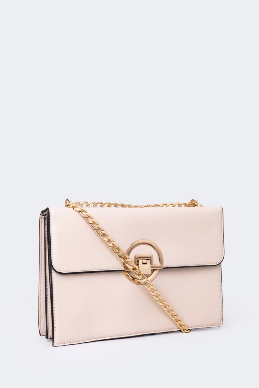 WOMAN Light Beige Women Faux Leather Shoulder Bag