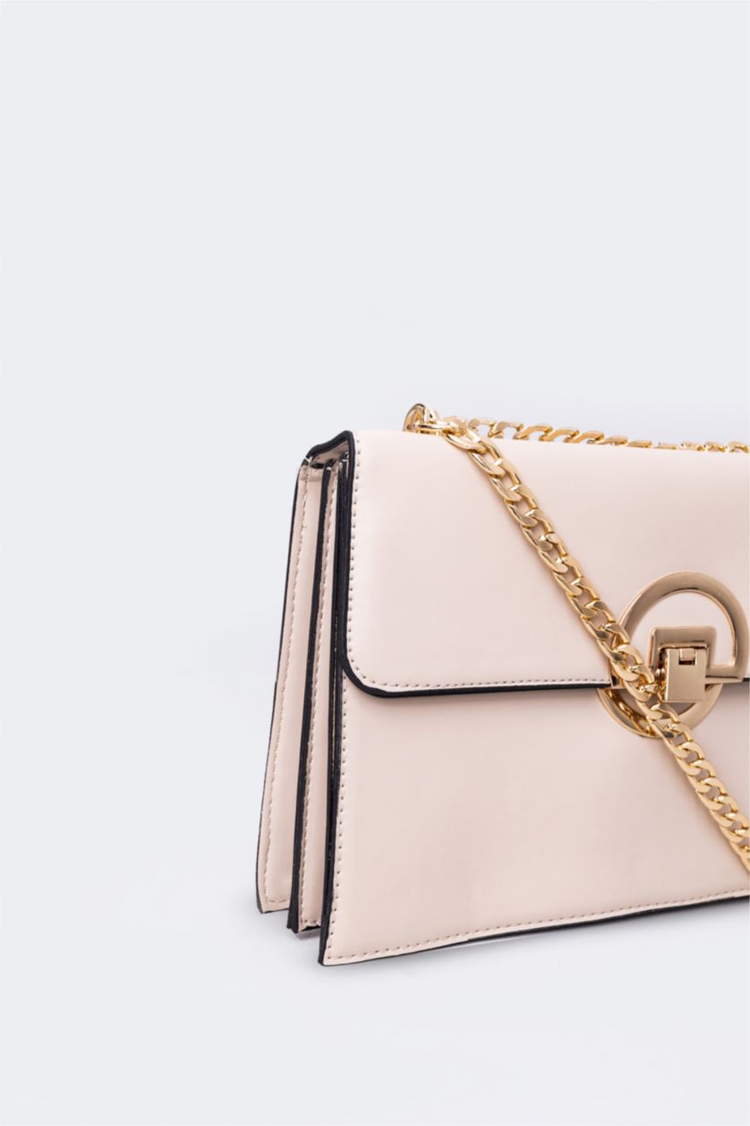 WOMAN Light Beige Women Faux Leather Shoulder Bag