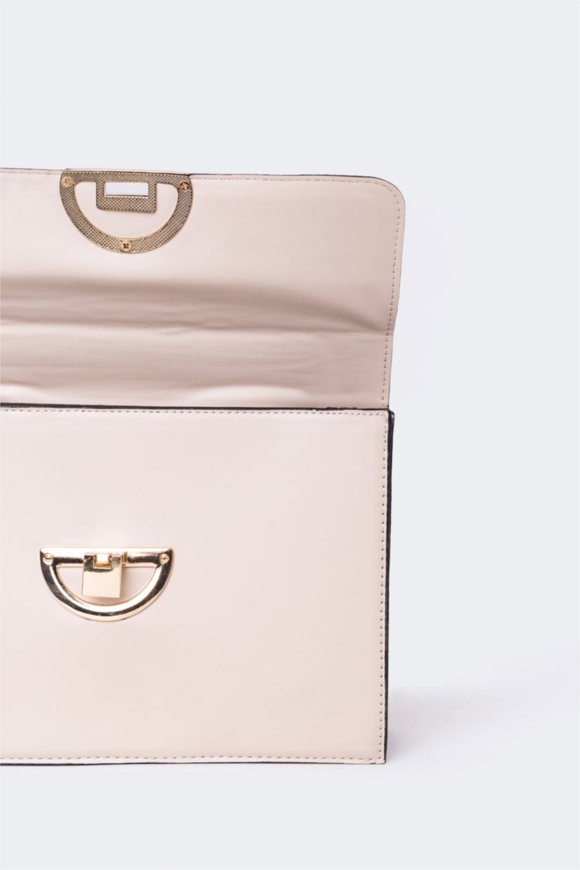 WOMAN Light Beige Women Faux Leather Shoulder Bag