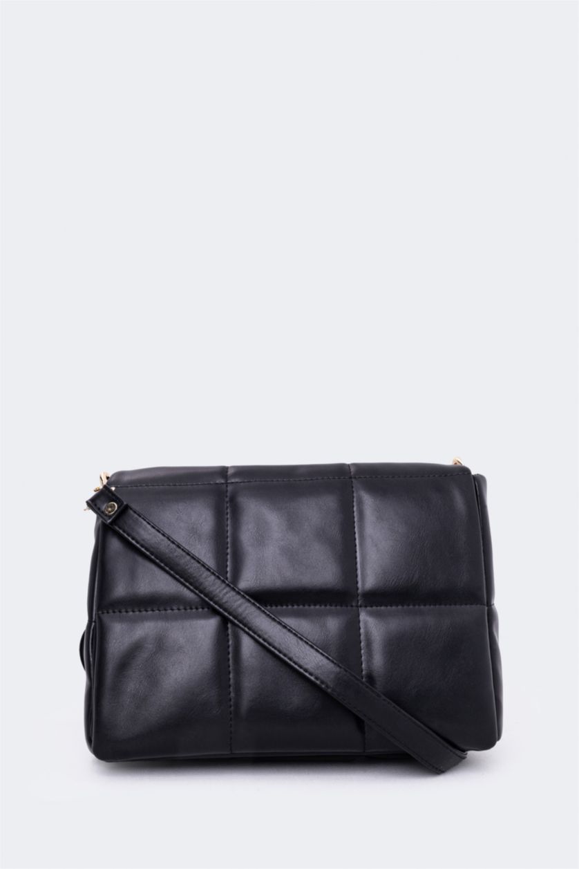 WOMAN Black Faux Leather Shoulder bag
