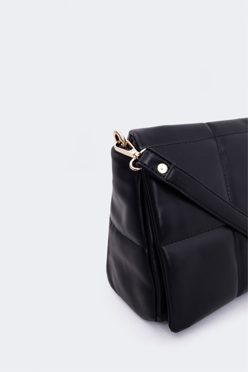 WOMAN Black Faux Leather Shoulder bag