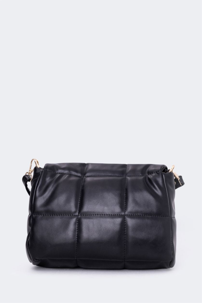 WOMAN Black Faux Leather Shoulder bag