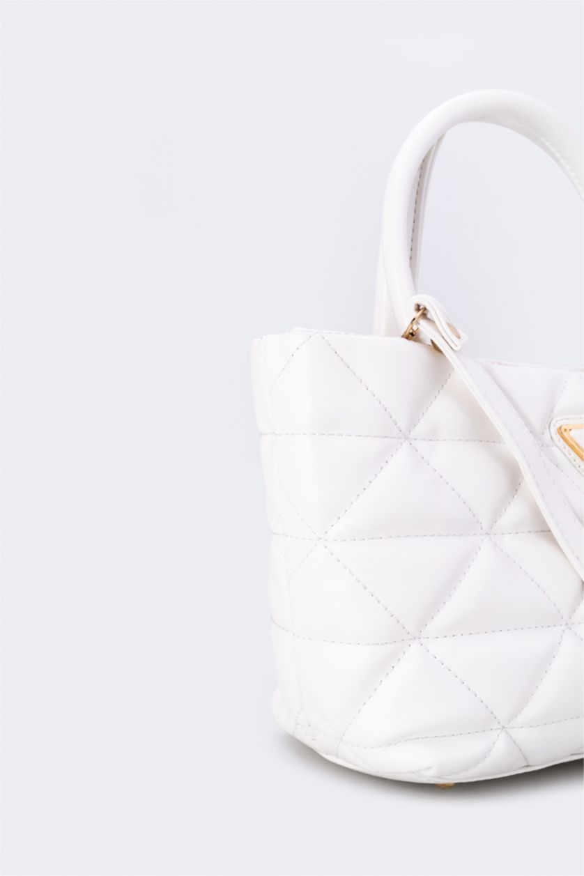 WOMAN White Women Faux Leather Handbag