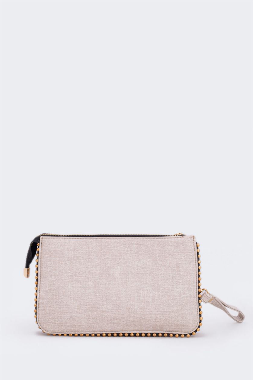 WOMAN Sand Woman Jean Look Staple Detailed Handbag