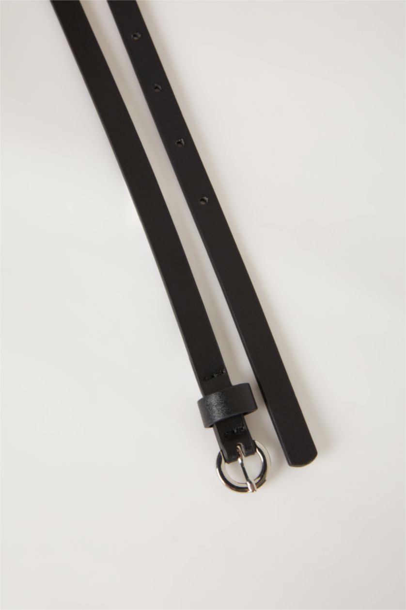 Kadın Karma Kadın Oval Toka Suni Deri 2'li Günlük Kemer