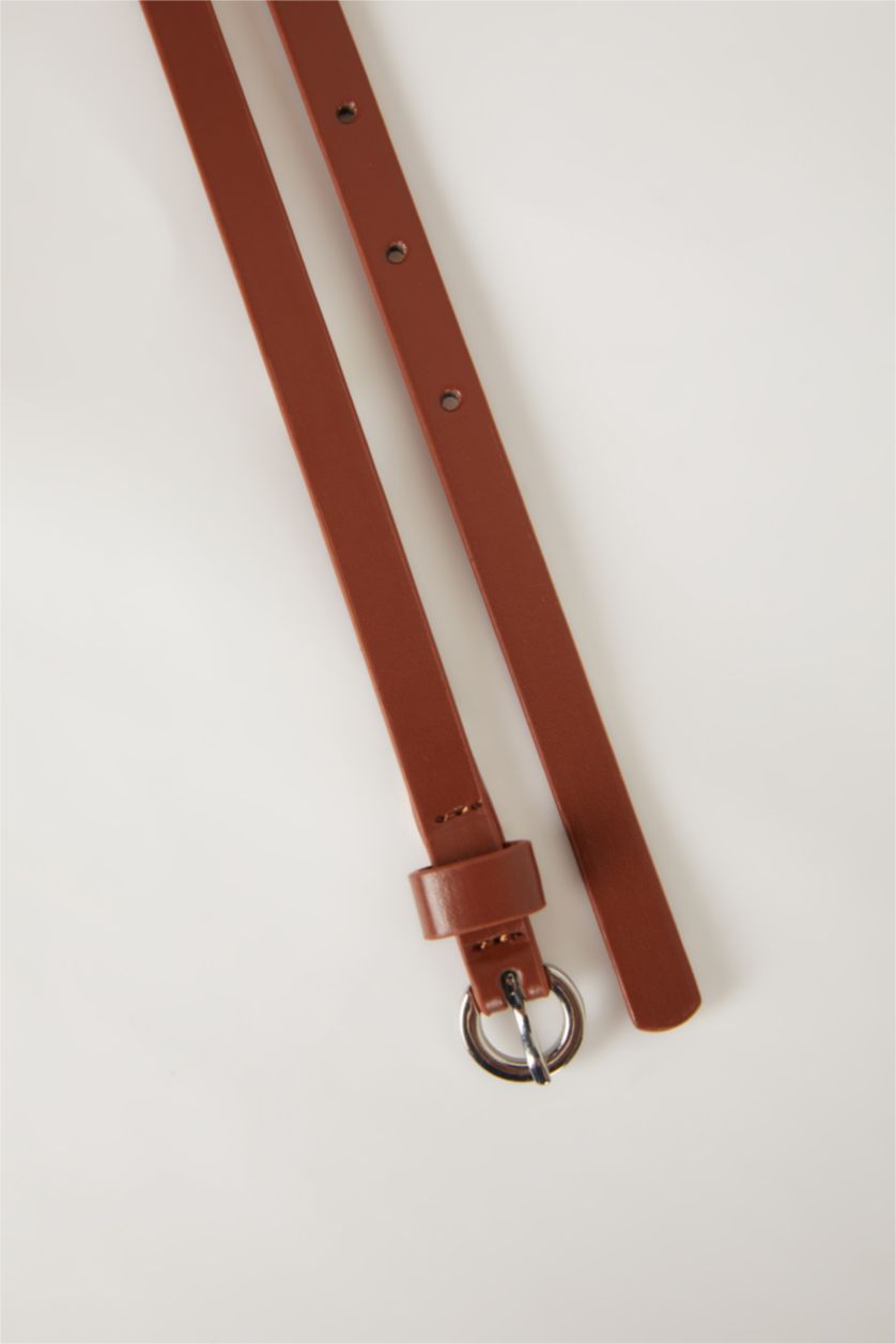 Kadın Karma Kadın Oval Toka Suni Deri 2'li Günlük Kemer