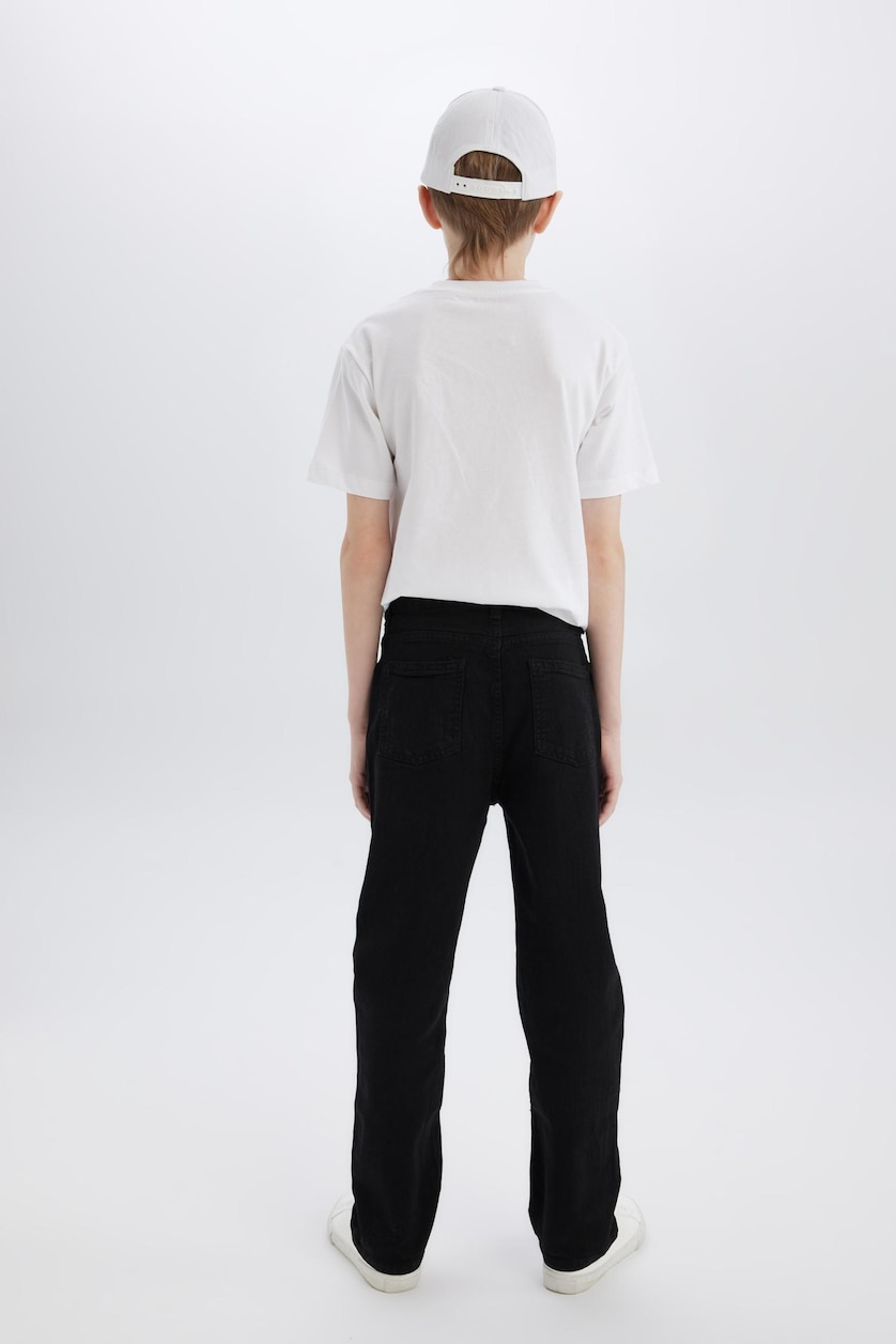 Erkek Çocuk - Genç Erkek Siyah Straight Fit Jean Erkek Çocuk