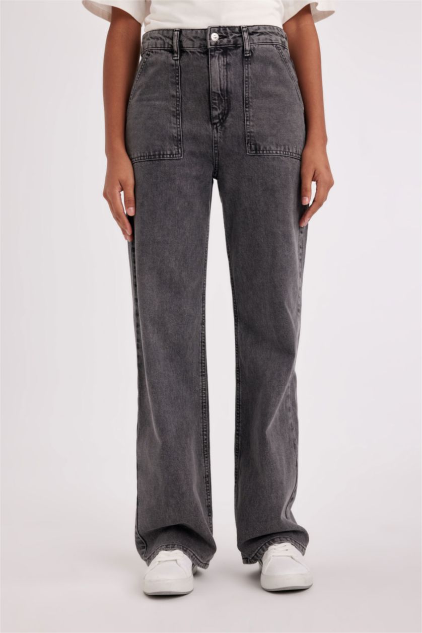 WOMAN Anthracite High Waist Trousers