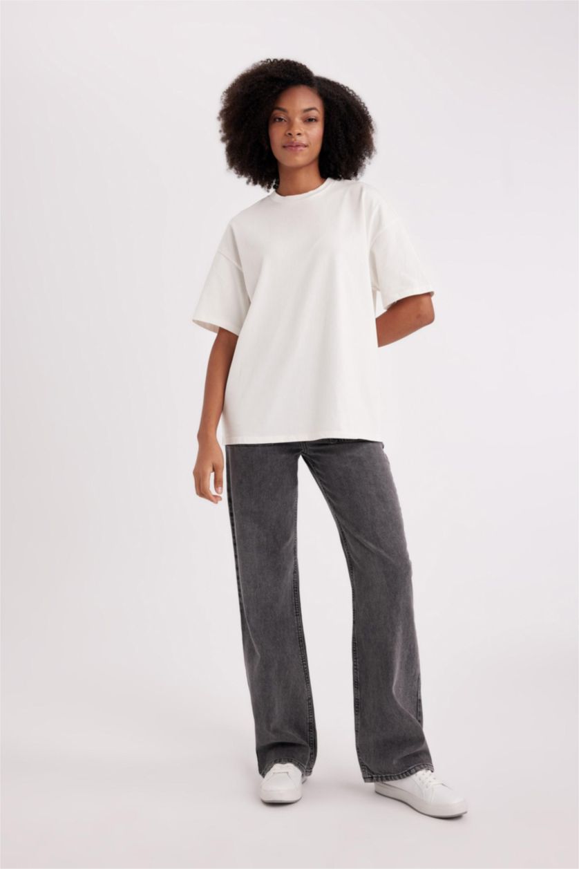 WOMAN Anthracite High Waist Trousers