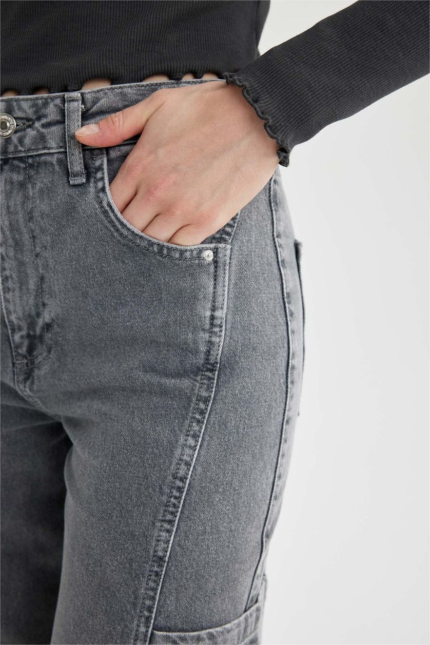 نساء رمادي High Waist Trousers