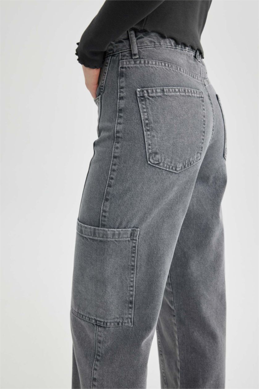 نساء رمادي High Waist Trousers