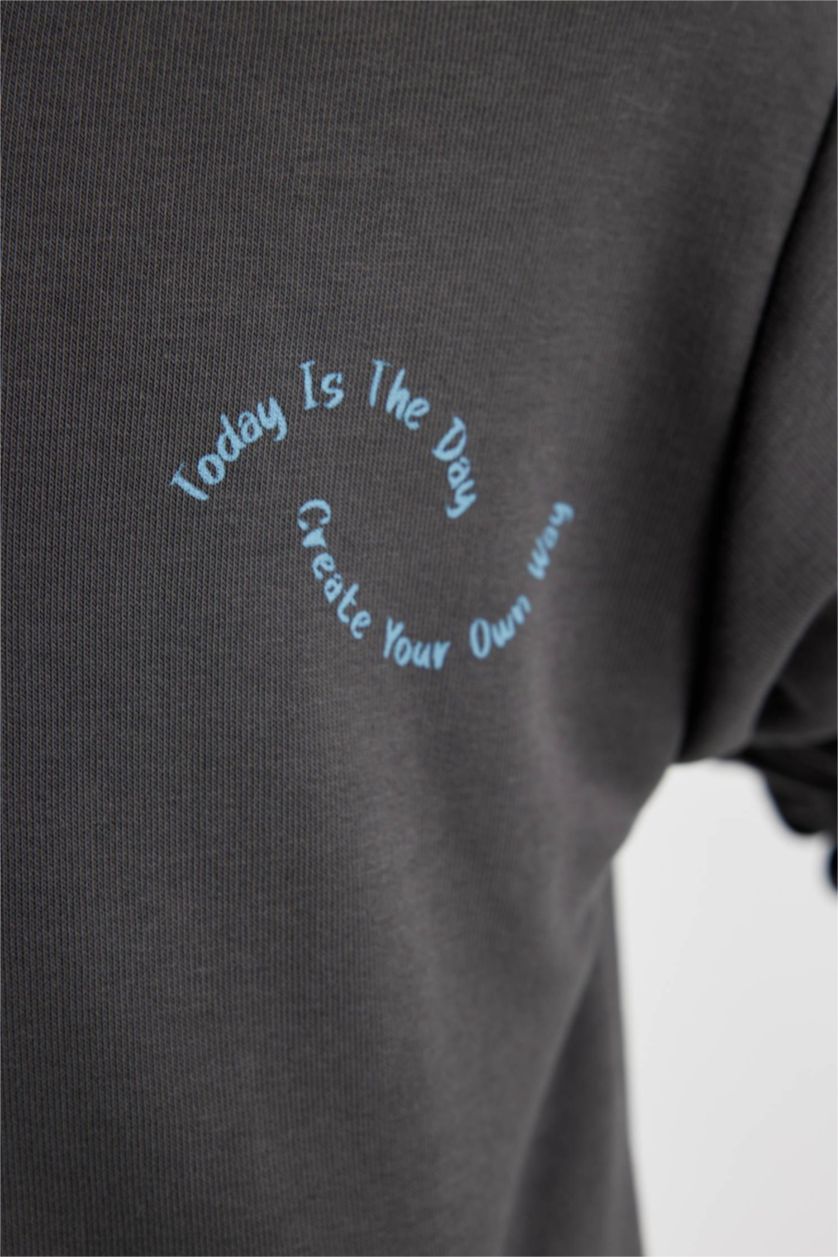 Мальчики и подростки Антрацит Свитшот с капюшоном стандартного кроя для мальчиков