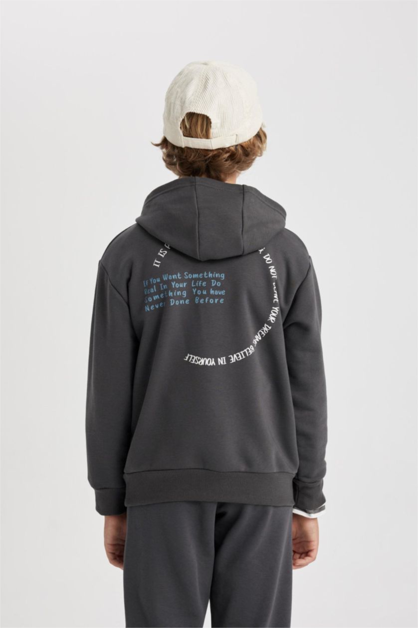 Мальчики и подростки Антрацит Свитшот с капюшоном стандартного кроя для мальчиков