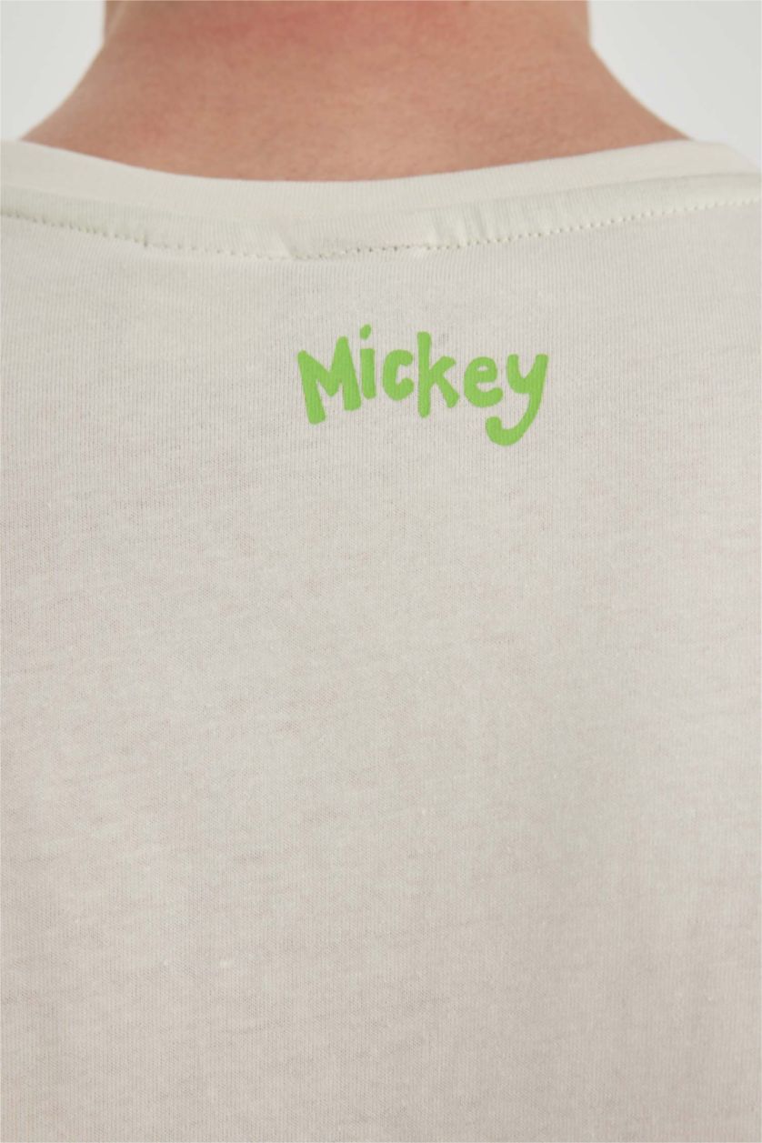 MAN Sand Disney Mickey & Minnie Comfort Regular Fit Relaxed Fit Back Printed T-Shirt