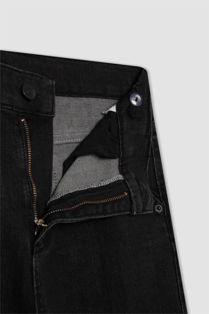 Erkek Çocuk - Genç Erkek Antrasit Kargo Fit Düz Paça Jean Pantolon Erkek Çocuk